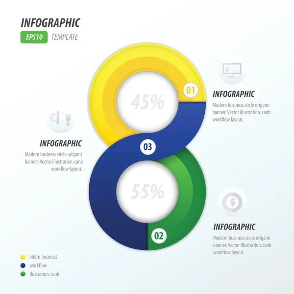 Osiem koło infographic Brazylii stylu — Wektor stockowy