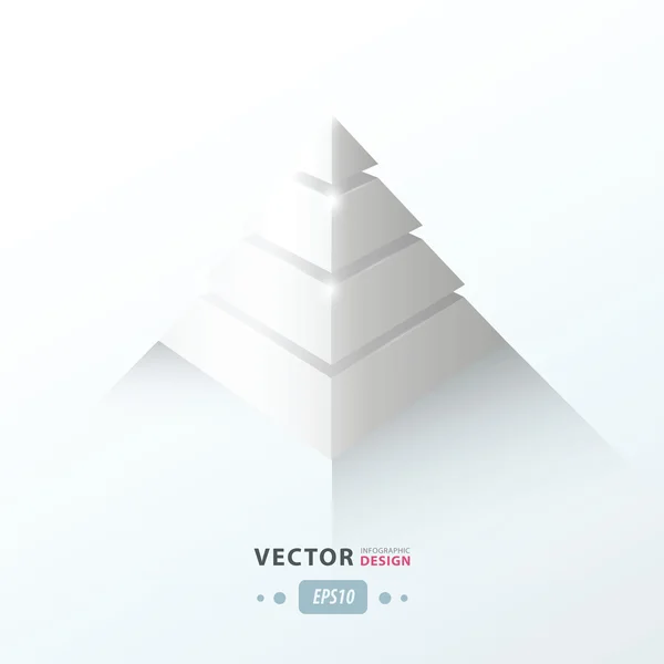 3D firmy Piramida plansza kolor biały — Wektor stockowy
