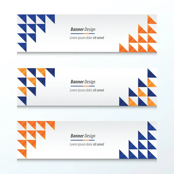 Banner triangular laranja e azul Estilos —  Vetores de Stock