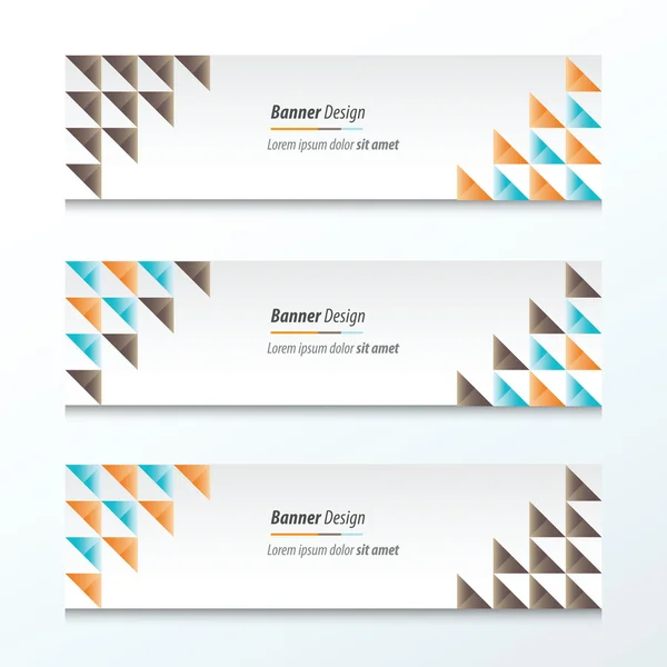 Bannière triangle Orange, bleu, brun Styles — Image vectorielle