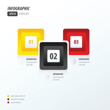 infographics dört yuvarlatılmış dikdörtgen sarı, siyah, kırmızı 
