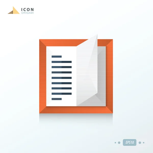 Knize ikona origami — Stockový vektor
