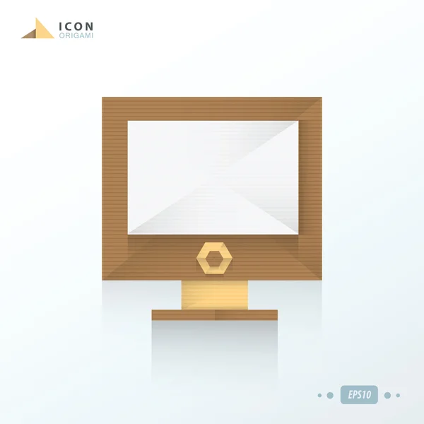 Computer-Ikone Origami-Papier — Stockvektor