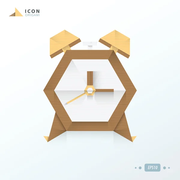 Wecker Origami-Ikone Papier Design — Stockvektor