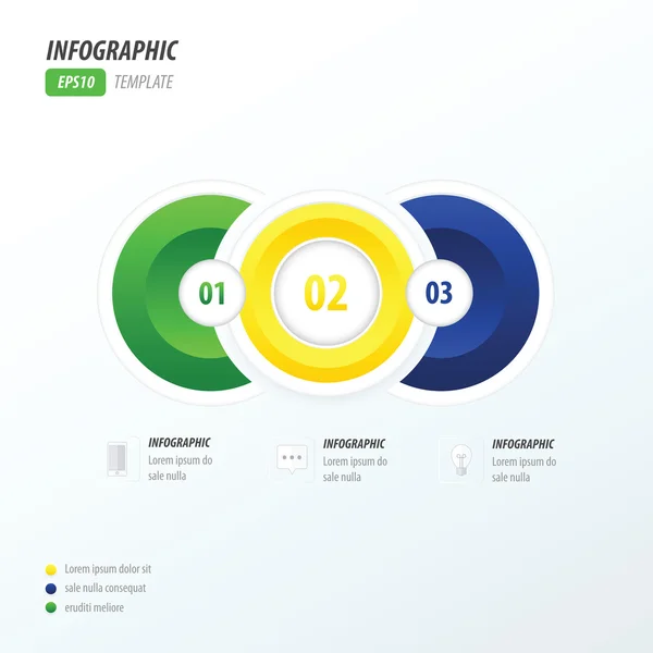 3 Modelo infográfico de círculo estilo brasil — Vetor de Stock