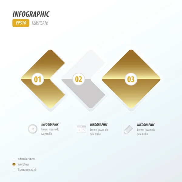 Afgeronde rechthoeken infographic Golden stijl — Stockvector