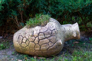 Dekorasyon olarak avluda büyük boş tencere