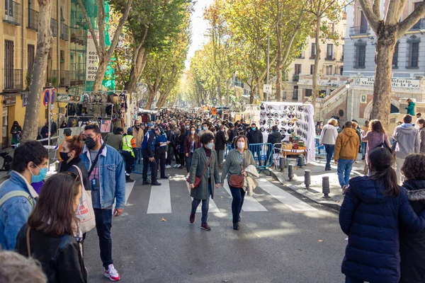 Madrid Espagne 2020 Marché Rue Madrid Connu Sous Nom Rastro — Photo