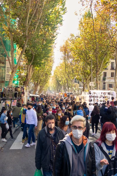 Madrid España 2020 Mercado Callejero Madrid Conocido Como Rastro Llenó — Foto de Stock