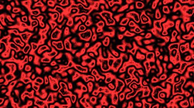 Deforme olmuş iki hücreden oluşan kısa bir düzlemin 3 boyutlu görüntülenmesi tek hücreli canlıların soyut bir arka planını oluşturur ve kırmızı renklerle birleştirir. 