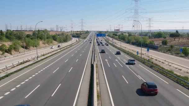 San Sebastian Los Reyes Madrid Spanien 2021 Autobahn Ein Und — Stockvideo