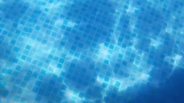 Suyun Içinden Yansıyan Güneş Işınları Farklı Mavilerden Oluşan Küçük Karelerin — Stok video