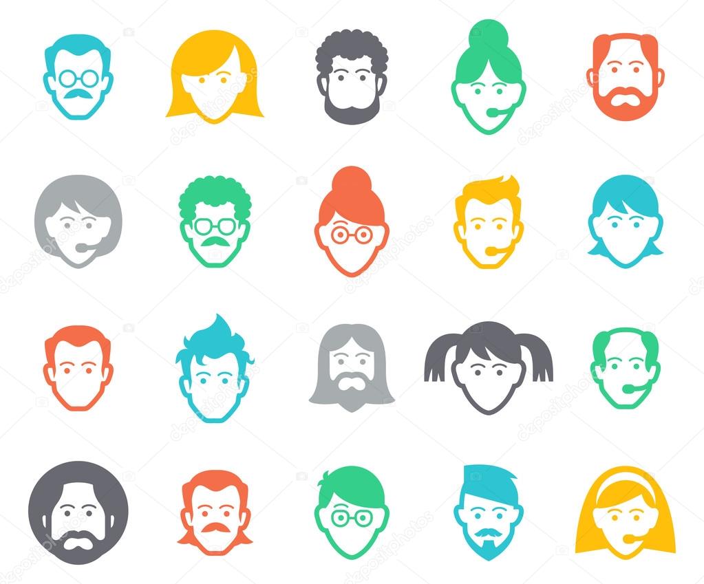 Set of Avatars Icons  Avatar, Icon, People icon