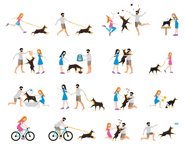 Promenade professionnelle pour chien . — Image vectorielle