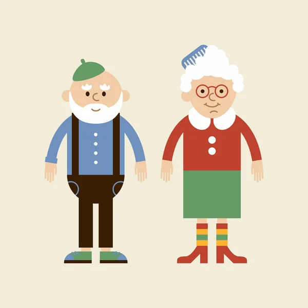 Preciosa pareja de ancianos . — Vector de stock