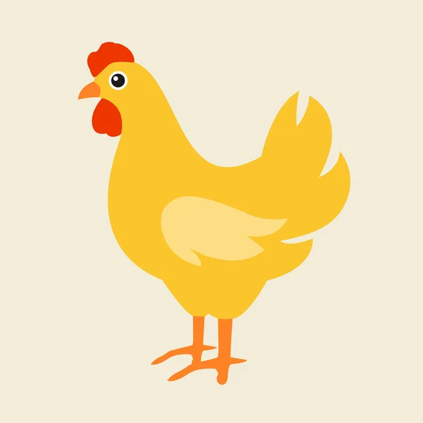 Lindo dibujo animado pollo vector ilustración . — Vector de stock