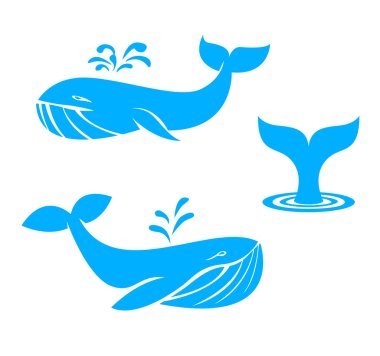 Whales icons. flat design elements. vector illustration. clipart