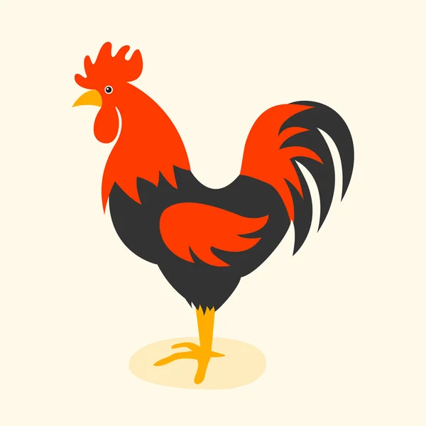 Lindo dibujo animado gallo vector ilustración . — Archivo Imágenes Vectoriales