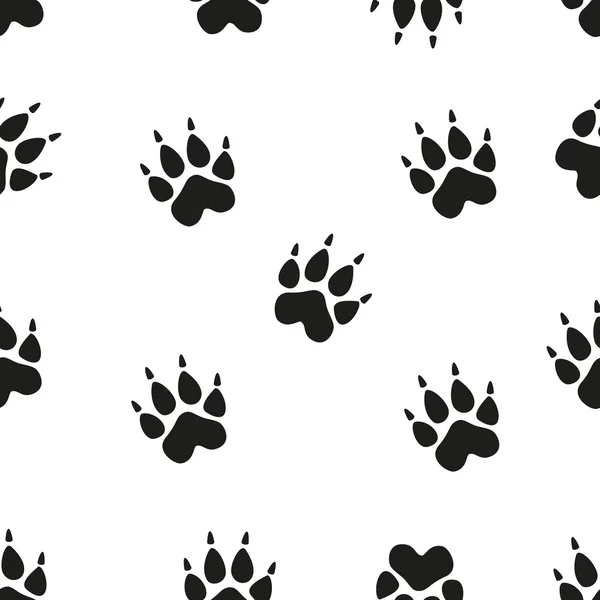 Animal - birds and mammals footprints silhouettes set isolated on white background. — Stock Vector