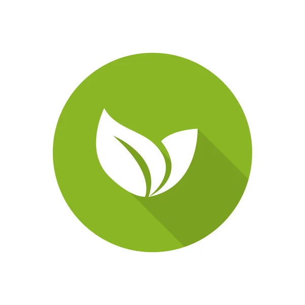 Icono ecológico con hoja verde . — Vector de stock