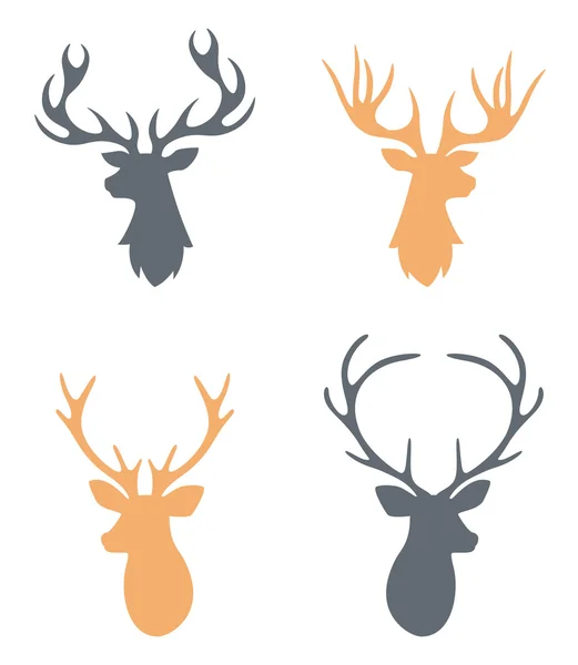 时髦手绘制复古标签与驯鹿. — 图库矢量图片