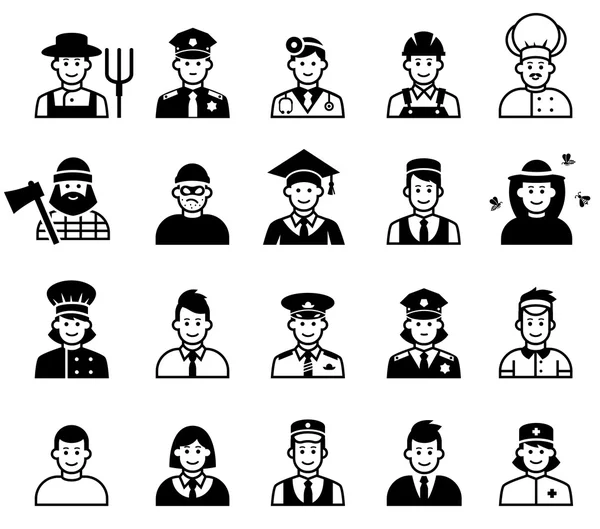 Avatar and People occupations icons. Human resources. — Stock Vector