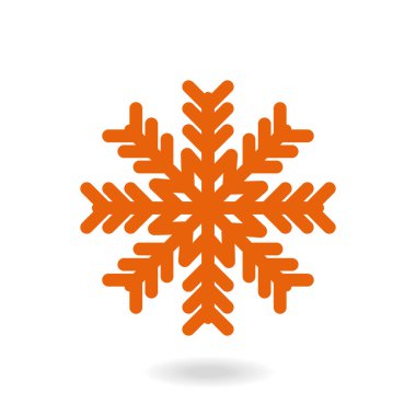 Kar taneleri kışın donar. Kırmızı beyaz simge. Mutlu Noeller ve mutlu yıllar. Kar Tanesi simgesi beyaz arkaplanda izole edildi. Vektör illüstrasyonu.