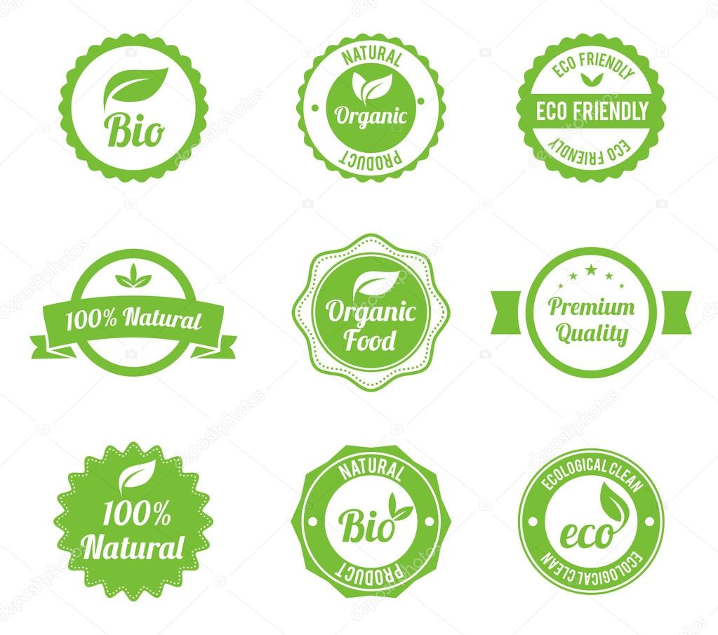Eco Vintage Labels Bio template set.
