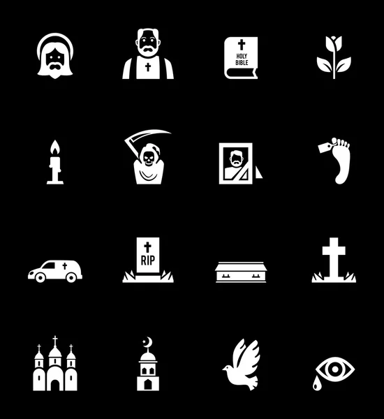 Funeral Icons — Stock Vector