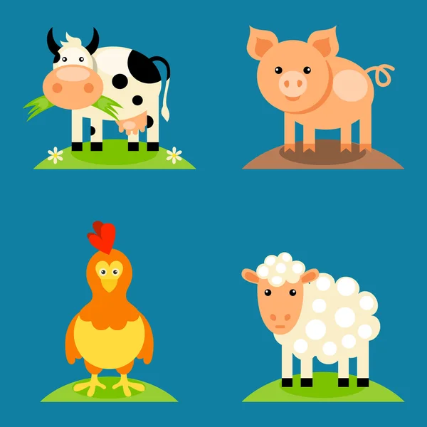 Farm animals set — Stock Vector