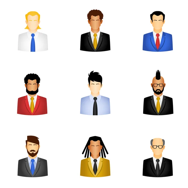 Set of business people icons — Stock Vector