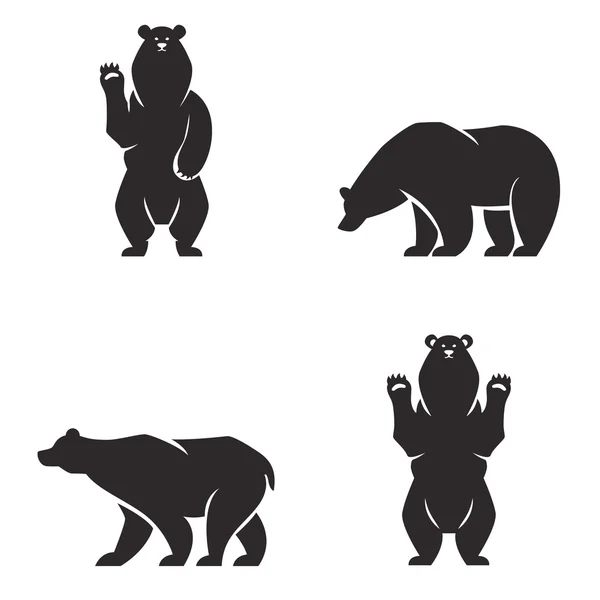 Silhouettes of the bears vector set Royalty Free Stock Illustrations
