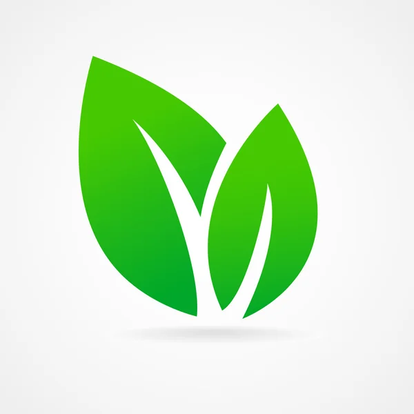 エコ アイコン緑葉 — ストックベクタ