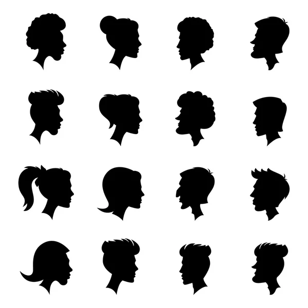 Silhouettes, profilés — Image vectorielle