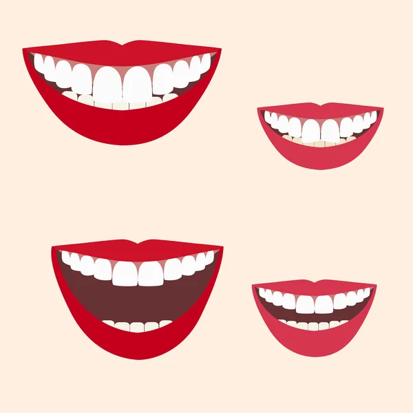 Collection of smiles — Stock Vector
