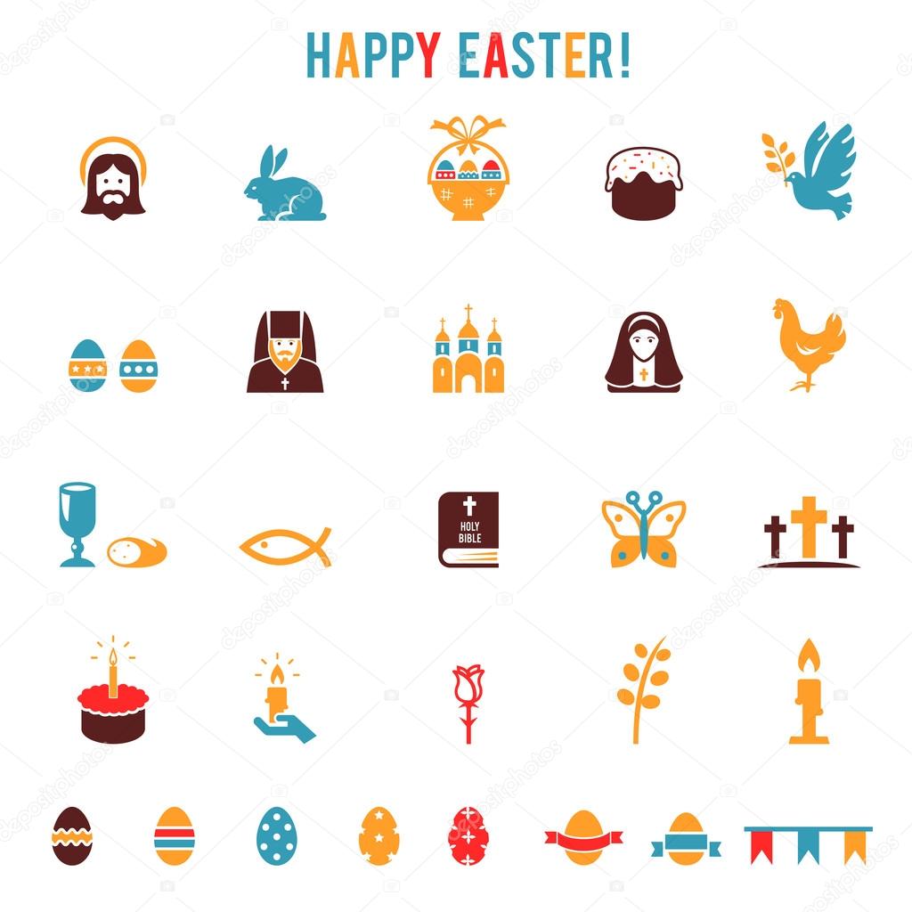 Easter icons-silhouettes 