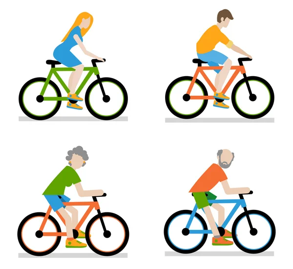 Cyclistes vélo ensemble — Image vectorielle