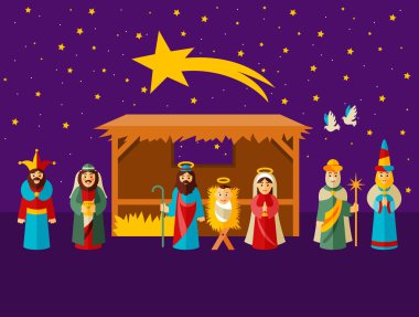Kutsal Aile ile Noel doğum sahnesi 