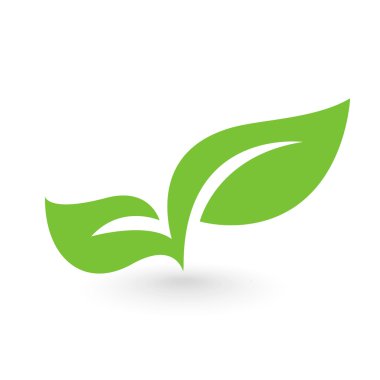 Çevre simgesi yeşil yaprak çizimi izole edildi