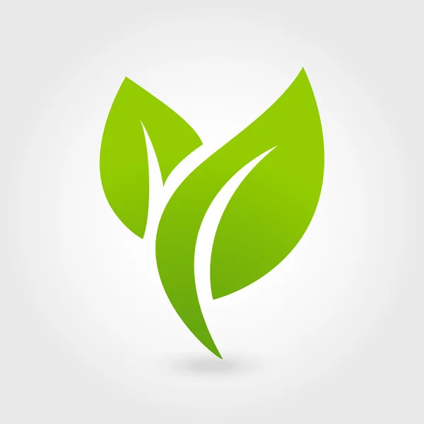 Eco icoon groen blad vector illustratie geïsoleerd. — Stockvector