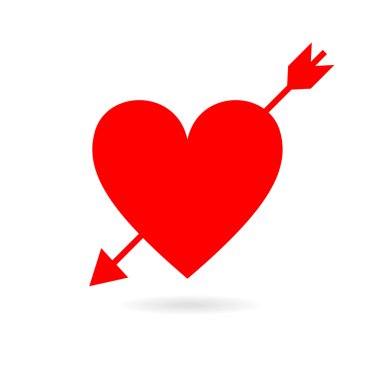 Kırmızı vektör aşk kalp.