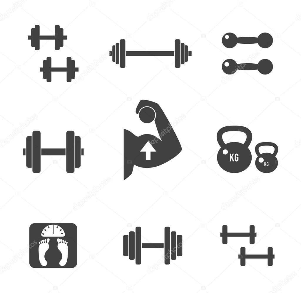 Weight icons set.