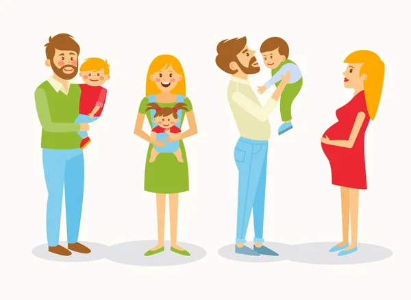 Ilustración vectorial de una familia. — Vector de stock