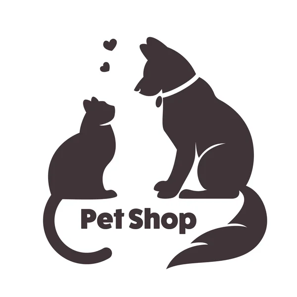 Gato y perro vector signos y logotipo . — Vector de stock