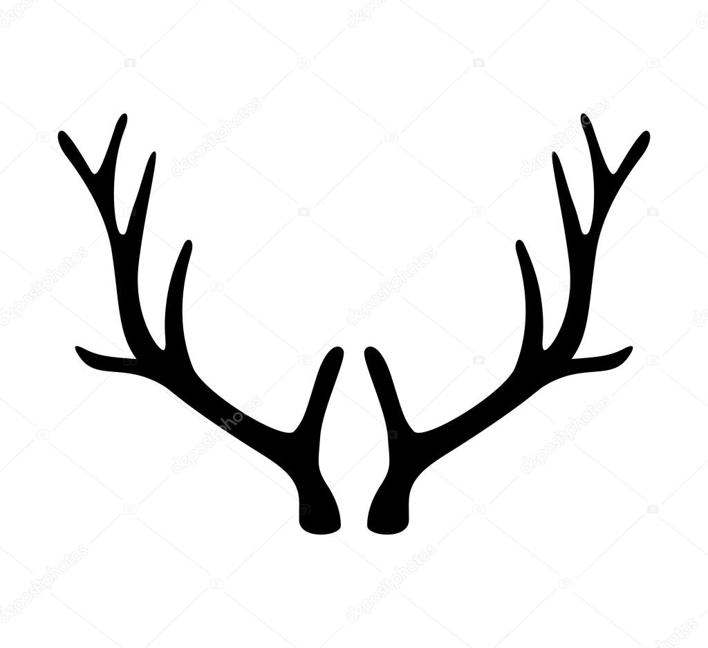 Deer antlers. Horns icon isolated on white background.