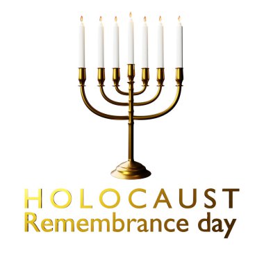 Uluslararası Soykırım Anma Günü, Minora şamdanı beyaz arka planda, izole