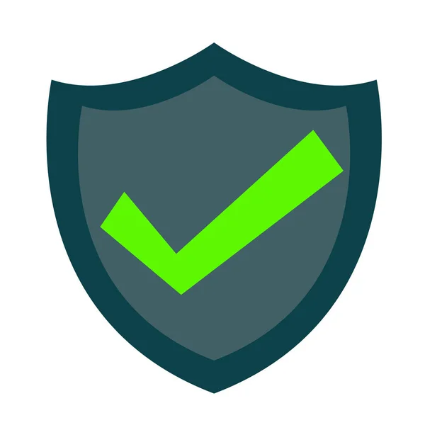 Shield Check Mark Icon Illustration Auf Weißem Hintergrund — Stockfoto
