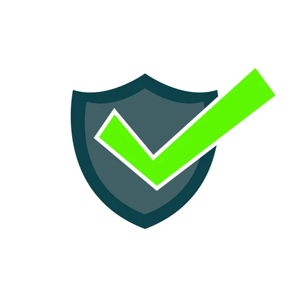 Shield Check Mark Icon Illustration White Background — Stock Photo, Image