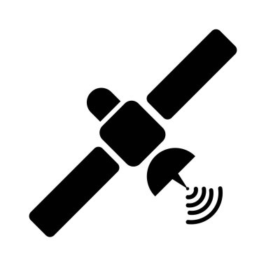 Beyaz arkaplanda uydu simgesi çizimi.