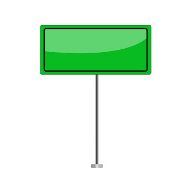 Beyaz arkaplanda yeşil boş işaretlerin gösterimi